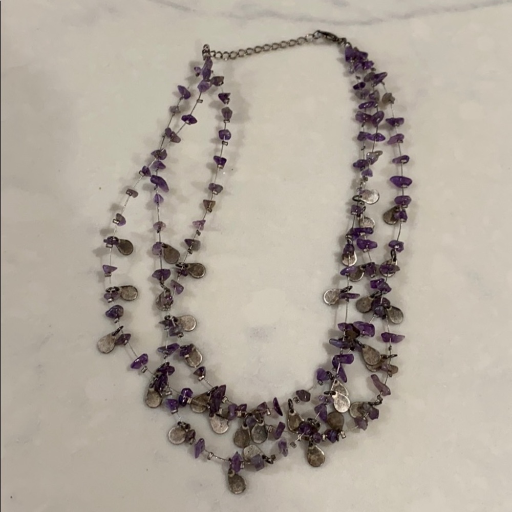 Choker style necklace.